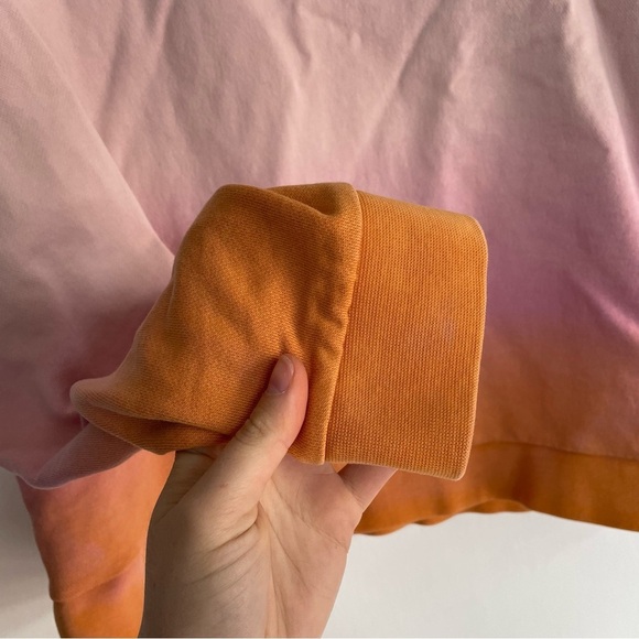 Kule the Summer Ombre Cropped Sweater Pink and Orange Sweatshirt Crew Neck M - Picture 8 of 14